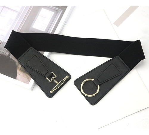 Cinturón Elástico Con Hebilla Ancha Para Mujer, Cintura