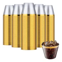Comprar Paquete De 100 Vasos Dorados De Plástico, Vasos De Plástico 