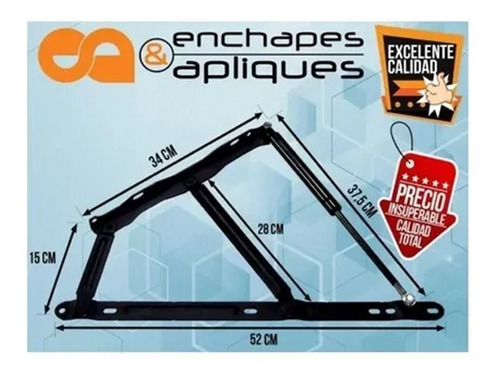 Imagen 5 de 5 de Brazo Hidráulico Herraje Cama-baúl 750 New Par Iva Incluido