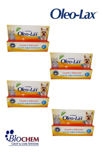 Pack 4 Oleo Lax Gel Laxante Lubrica Oral Perro Gato Natural