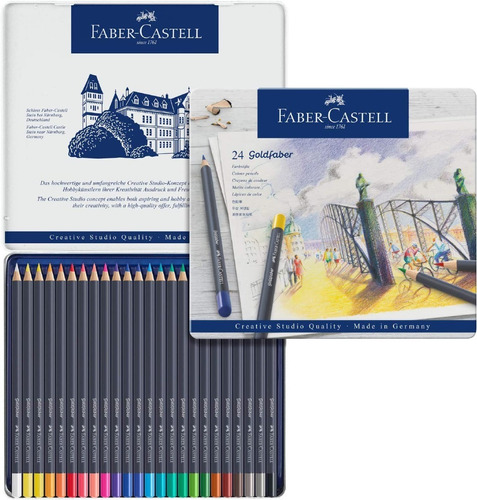 24 Lápices Colores Goldfaber Profesionales Faber Castell