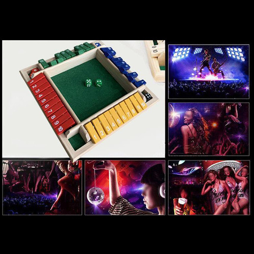 Deluxe 4-lados 1-10 Números Cerrar La Caja Dados Juego