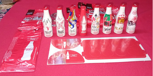 Set Completo Coca-cola 8 Mini Botellitas Aluminio C/exhibido