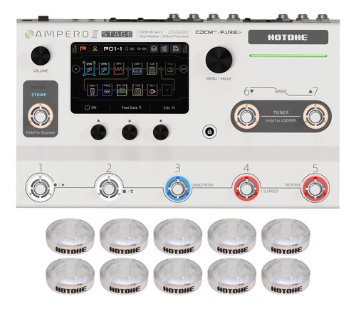 Pedal Multiefectos Hotone Ampero Ii Stage Con Cadenas De