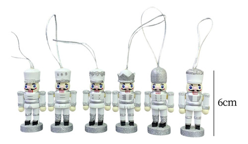 6x Decoraciones Colgantes Juego De Adornos De Cascanueces De
