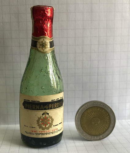 Antigua Botellita Miniatura Vino Pierna De Perdiz Cod 44 Zwt