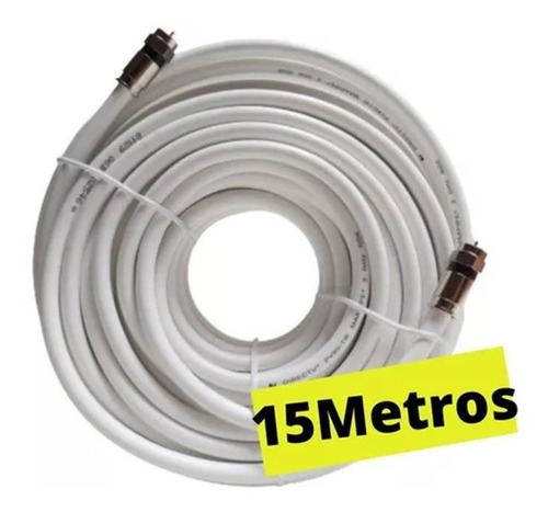 Cable Coaxial Rg6 15 Metros Blanco, Inter, Movistar Simple