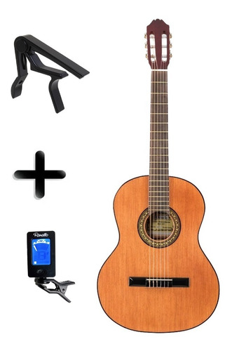 Guitarra Gracia M3 Criolla Clásica + Afinador Clip Y Capo