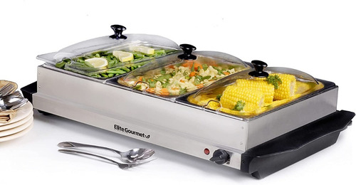 Bufetera Eléctrica 3 Divisiones Bandeja Acero Inox Elite