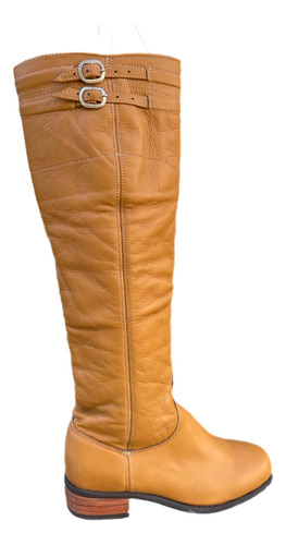 Bota Hebillada & Bordada Camel Ocre