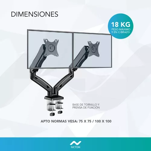 Soporte doble de TV / Monitor con 2 brazos articulados 13 - 32