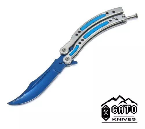 Canivete Butterfly Karambit Cs Go Trava Mola Color 0912 - Escorrega o Preço