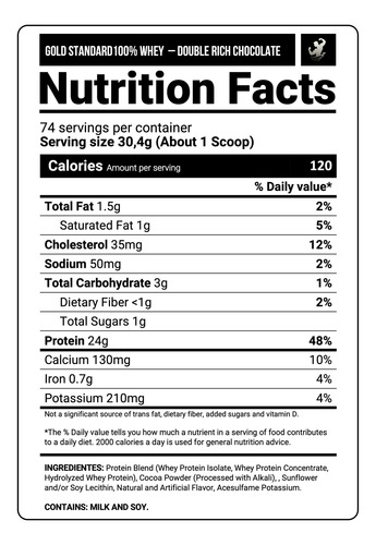 Imagen 3 de 3 de Gold Standard 100% Whey 5lb, Proteína, Optimum Nutrition