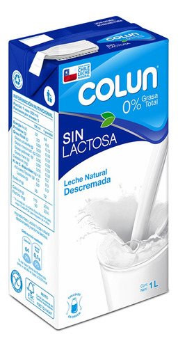 Leche S Lactosa Colun Descremada 1l ( 3uni) Super