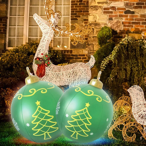 - Decoración De Bola De Navidad Inflable De 60 Cm Con Luz