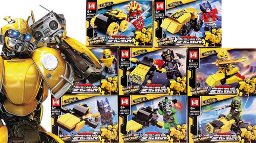 Set X 8 Muñecos Transformers P/ Armar  Bumblebee Optimus Etc