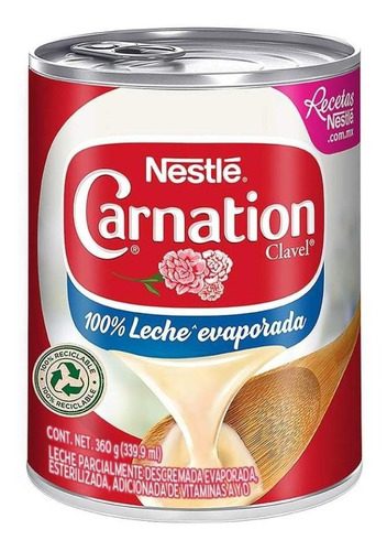 Leche Evaporada Nestlé Carnation Clavel 360 G Caja 48 Piezas
