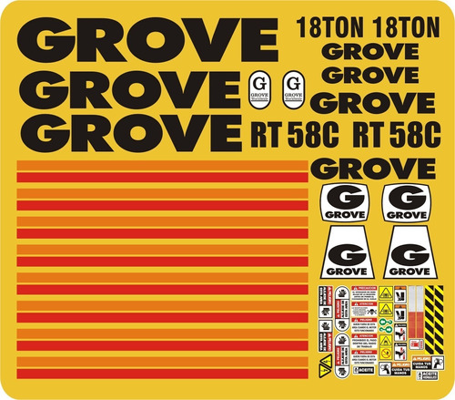 Calcomanías Para Grua Grove Rt58c Opción 2