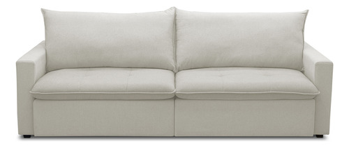 Sofá Cama Retrátil Reclinável Sala 208cm Lari Veludo Bege