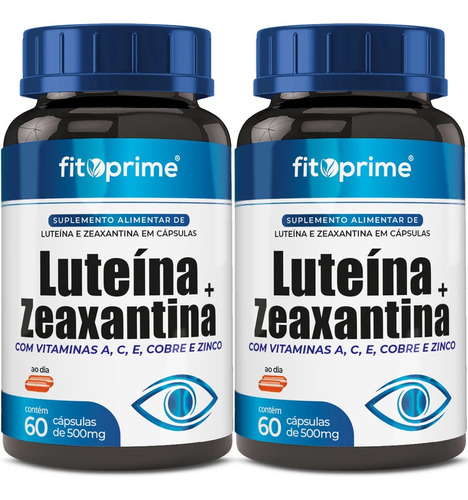 Imagem 1 de 4 de Kit 2 Luteína + Zeaxantina Vitaminas A C E Cobre Zinco 60cps