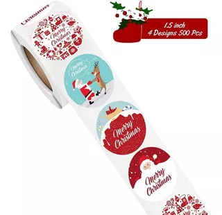 Merry Christmas Sticker Labels Envelop Wrap Sealing Decals 1