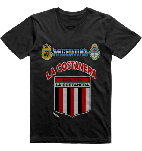 Remera Algodon Negra Club La Costanera Termas Rio Hondo