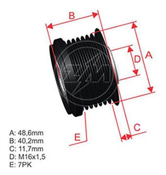 Polia Alternador Livre Kangoo 2012 Em Diante  Zm9601208