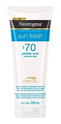 Protetor Solar Neutrogena Sun Fresh Corpo Fps 70 200ml