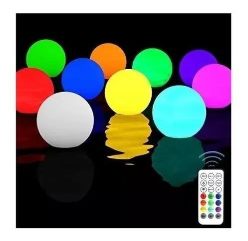 4 Lámparas Flotantes Led 16 Colores Luz Piscina Esfera Lujo