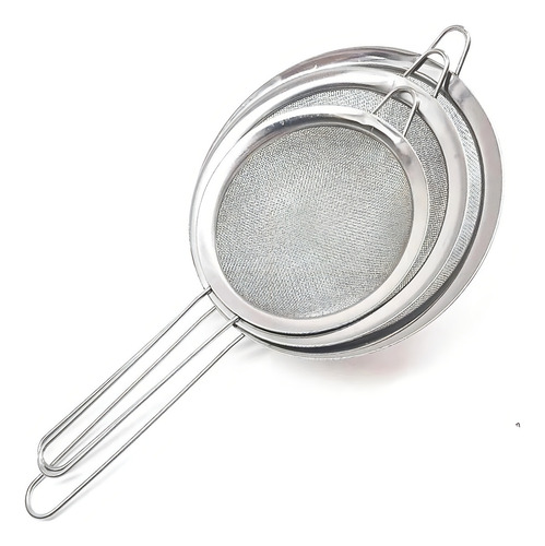 Kit 3 Peneiras Aço Inox Coador 8cm 10cm E 12cm Filtro Café