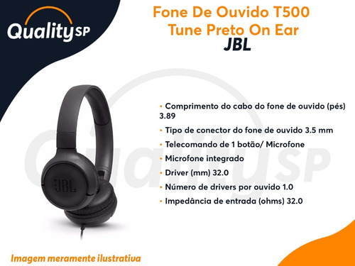 Imagem 8 de 8 de Fone De Ouvido Jbl T500 Headphone Branco Ou Preto