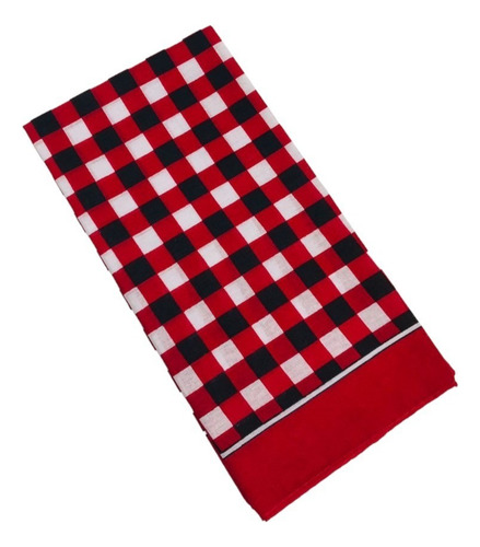 Lenço Bandana Xadrez Vermelha Com Branco E Preto Para Cabeça