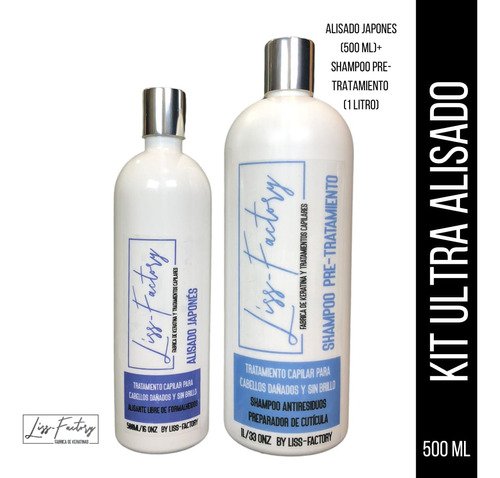 Kit Alisado Japonés Liss-factory 500ml + Shampoo Pre 1lt