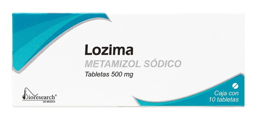 Lozima Metamizol Sódico 10 Tabletas 500 Mg Bioresearch