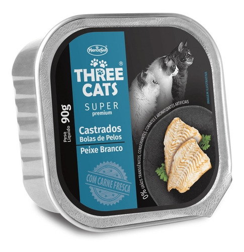 Pate Gato Three Cats Control Bola De Pelo 90g (caja X12)