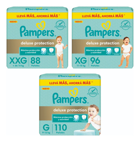 Pañales Pampers Premium Deluxe G / Xg / Xxg Ahorra Más 