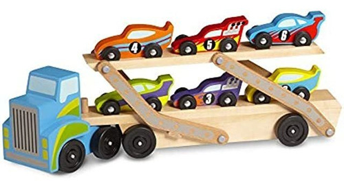 Melissa & Doug Mega Race-car Carrier - Tractor De Madera Y 