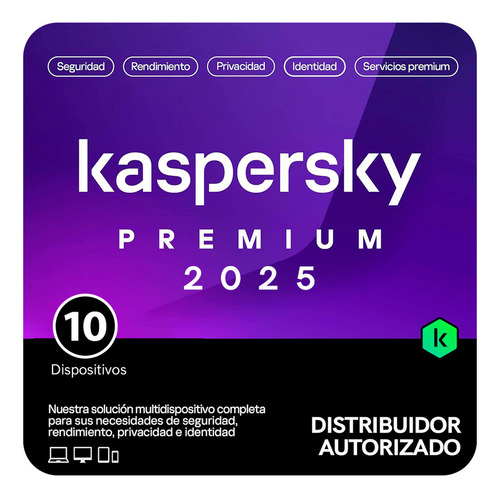 Antivirus Kaspersky Premium 10 Dispositivos 1 Año