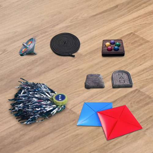 Juego De Mesa Familiar - Juego Del Calamar Gonggi - 5 En 1
