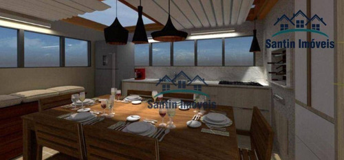 Imagem 1 de 23 de Cobertura Com Elevador, 02 Quartos, (01 Suíte ) Quintal , Lavabo, 02 Vagas Cobertas À Venda, 89 M² - Campestre - Santo André/sp - Co0731