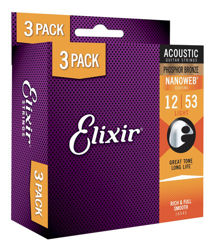 Cuerdas Para Guitarra Acústica Elixir, Bronce Fosforado Con