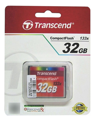 Cartão De Memória Compact Flash Cf 32gb Transcend 133x