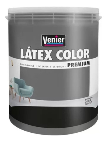 Látex Color Venier Premium Interior/exterior X 25kgs Color Gris Solemne