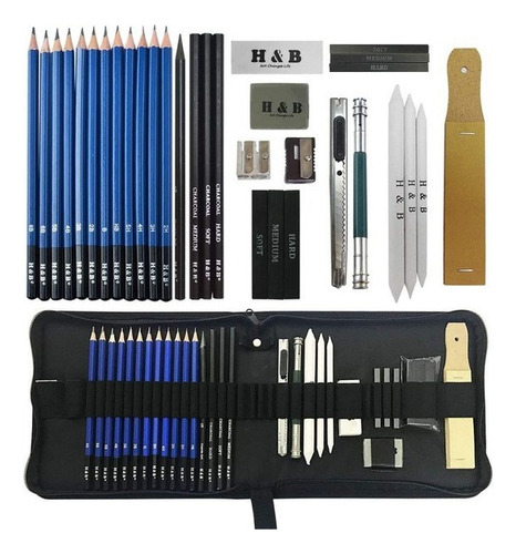 Set De 33 Lápices De Dibujo For Artistas, Lápices De Dibujo