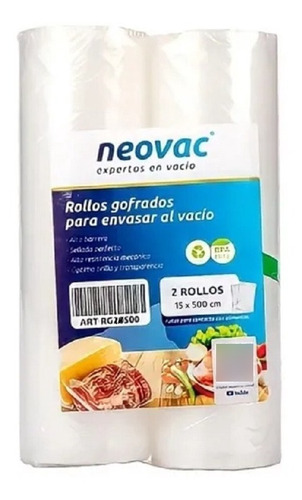 Rollo Bolsa Gofrada Para Vacio Neovac 15x500 Cm - Pack X2