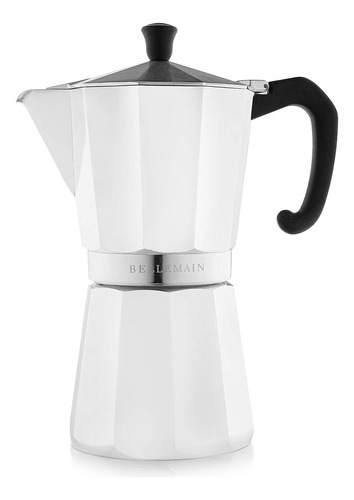 Cafetera De Café Espresso Bellemain Stovetop Moka Pot (blanc