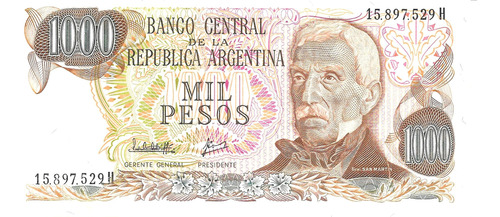 Bottero 2456 - Billete De 1.000 Pesos Ley Año 1981 - S/circ.