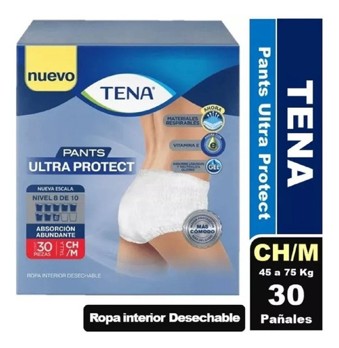 Pañal Adulto Calzon Tena Pants Ultraprotect Talla Ch/m 30u