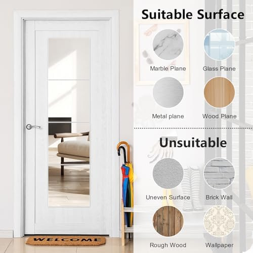 8 Azulejos De Espejo De Pared, Hoja De Espejo Flexible De 12