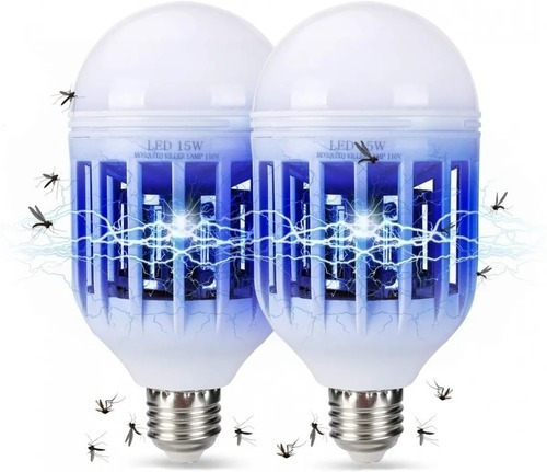 2 Lampara Luz Led Mata Mosquitos Insectos Ahorro Energía X 2